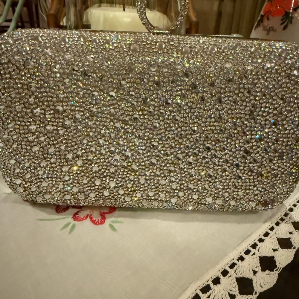 House of Harlow 1960  Silver Crystal Clutch! - Picture 13 of 13